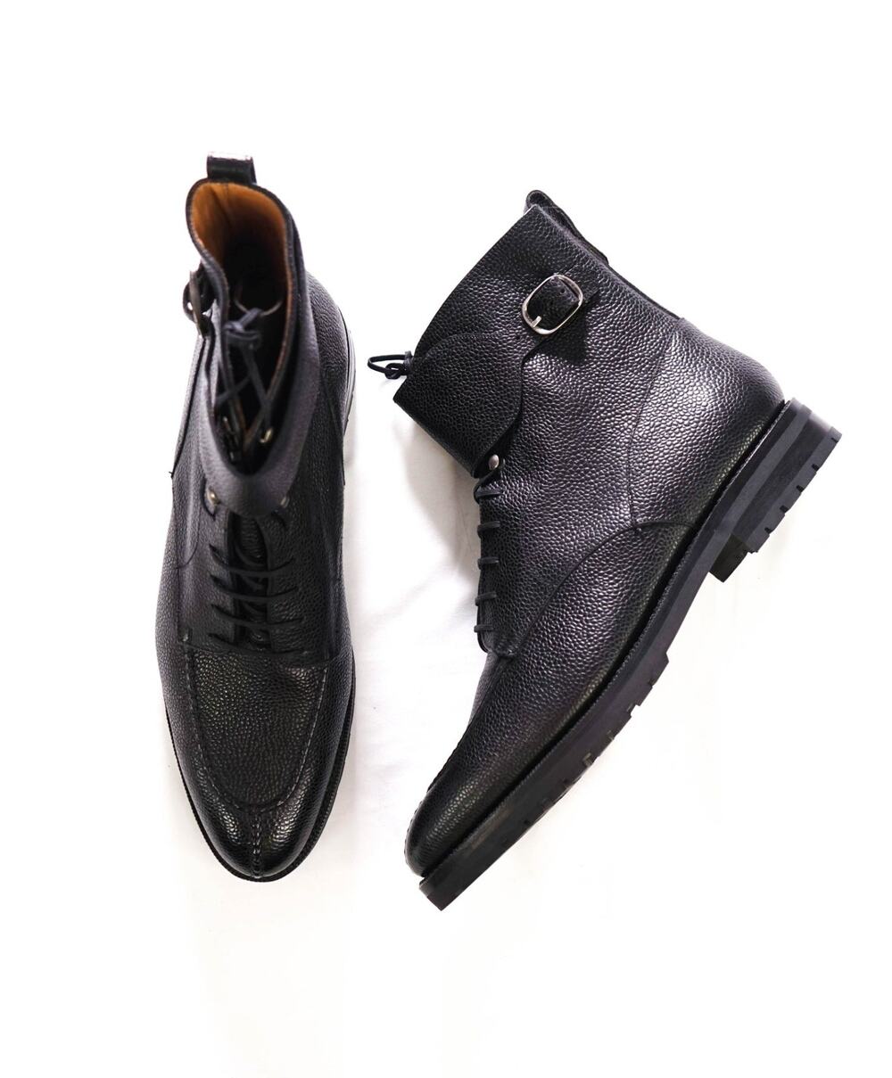 J. FITZPATRICK - Black Leather "COLVILLE" Boots - US 12 (11UK)